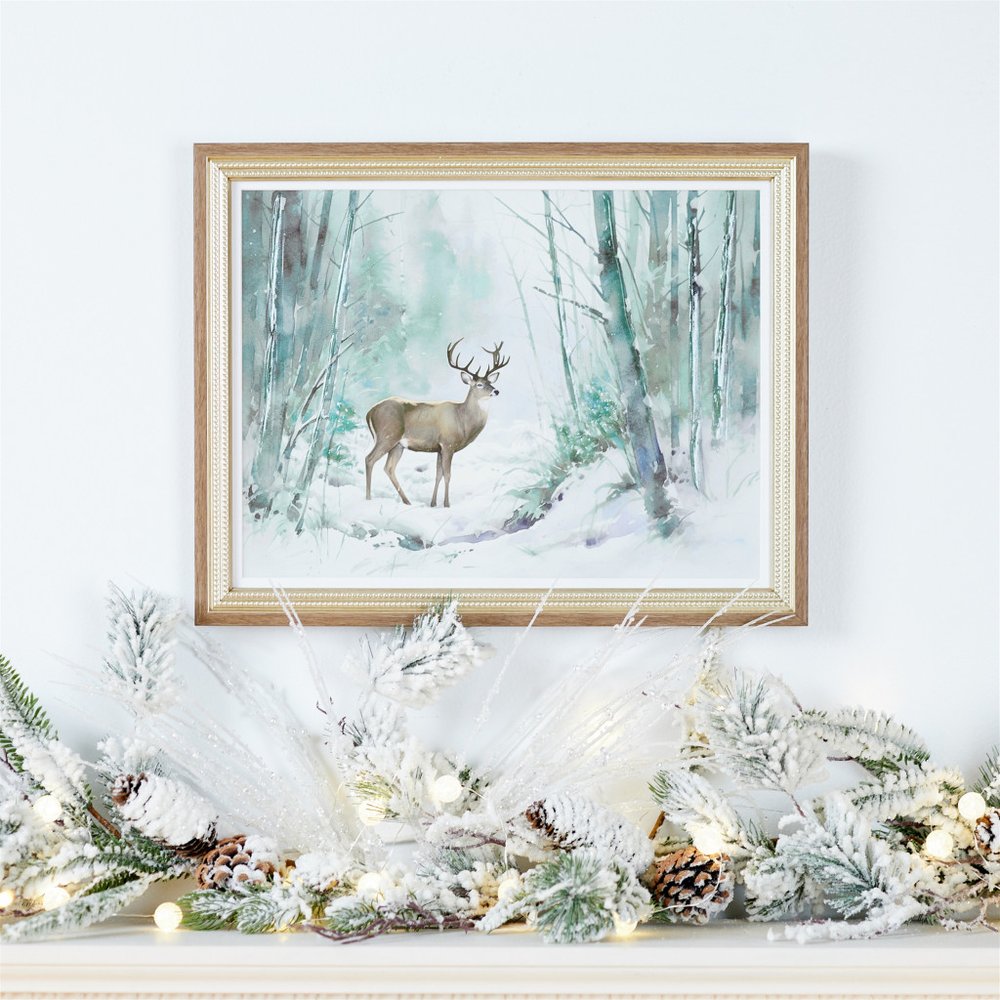 12" White Green And Brown Artificial Pine