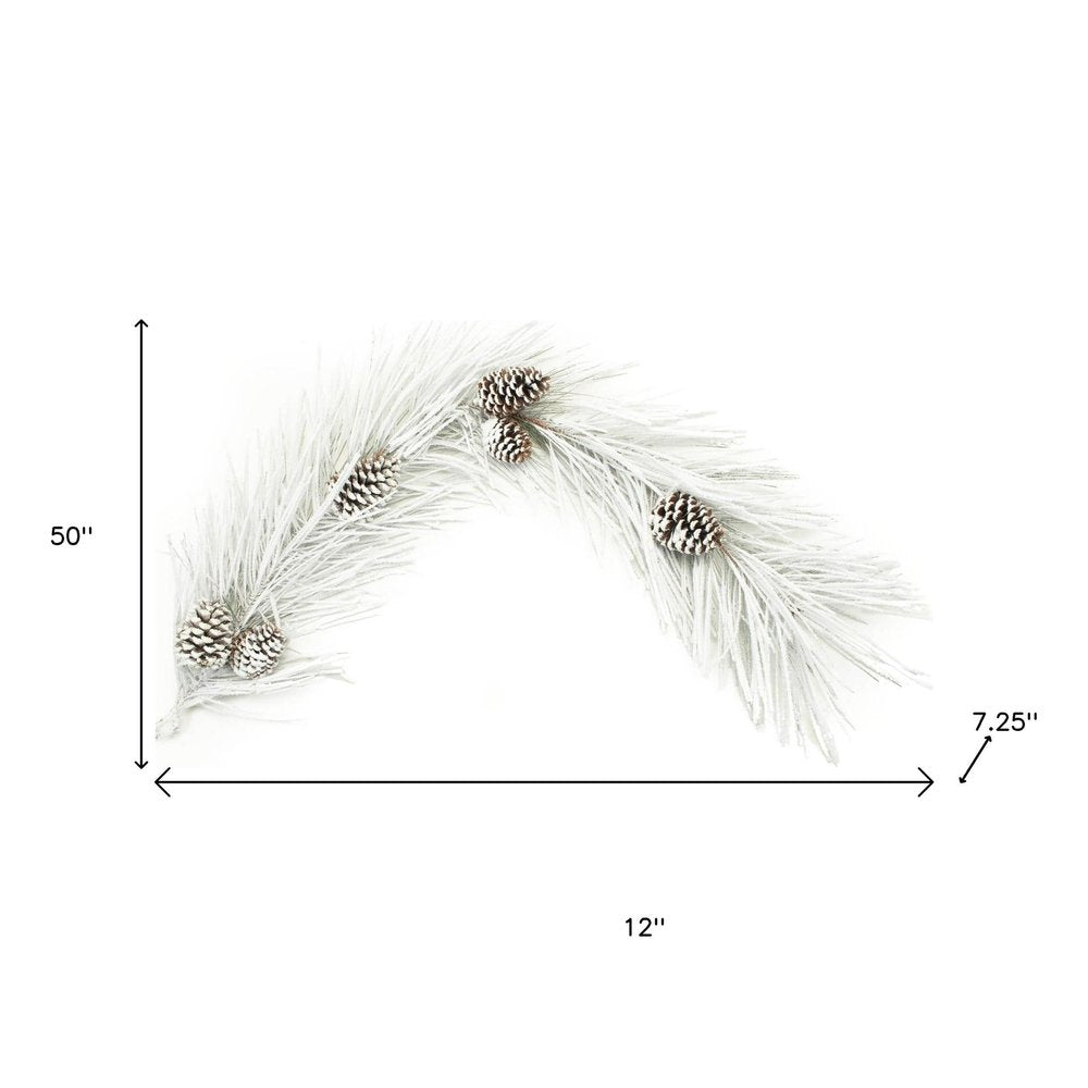 12" White Green And Brown Artificial Pine