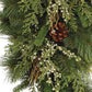 17" Brown And Green Winter Linear Juniper And Pinecone Wreath Wall Swag