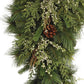 17" Brown And Green Winter Linear Juniper And Pinecone Wreath Wall Swag