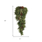17" Brown And Green Winter Linear Juniper And Pinecone Wreath Wall Swag
