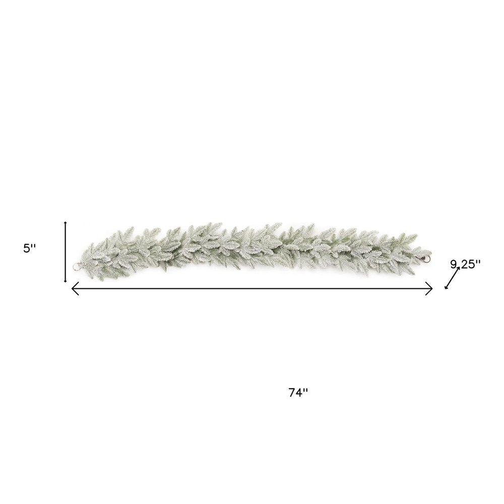 74" Green And White Artificial Pine