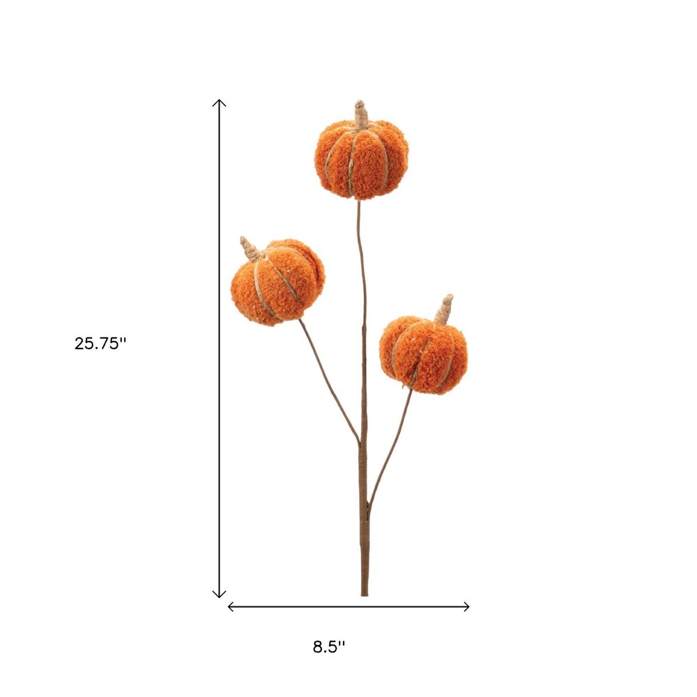 Set of Six Orange and Green Fall Mini Pumpkins Wreath Sprays