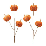 Set of Six Orange and Green Fall Mini Pumpkins Wreath Sprays