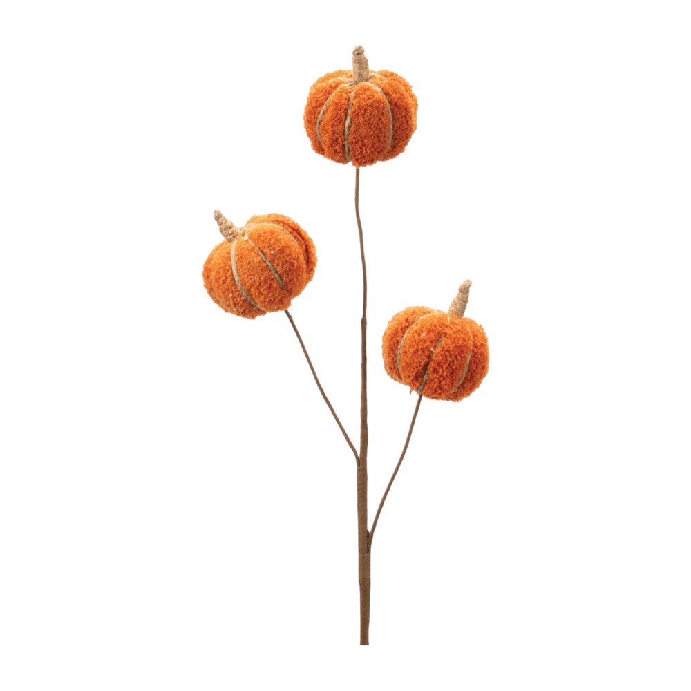Set of Six Orange and Green Fall Mini Pumpkins Wreath Sprays