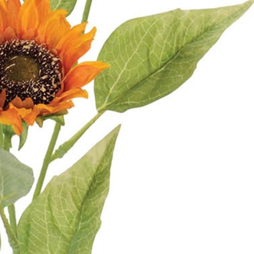 Set of Twelve Yellow And Green Fall Sunflower Wreath Sprays