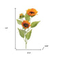 Set of Twelve Yellow And Green Fall Sunflower Wreath Sprays