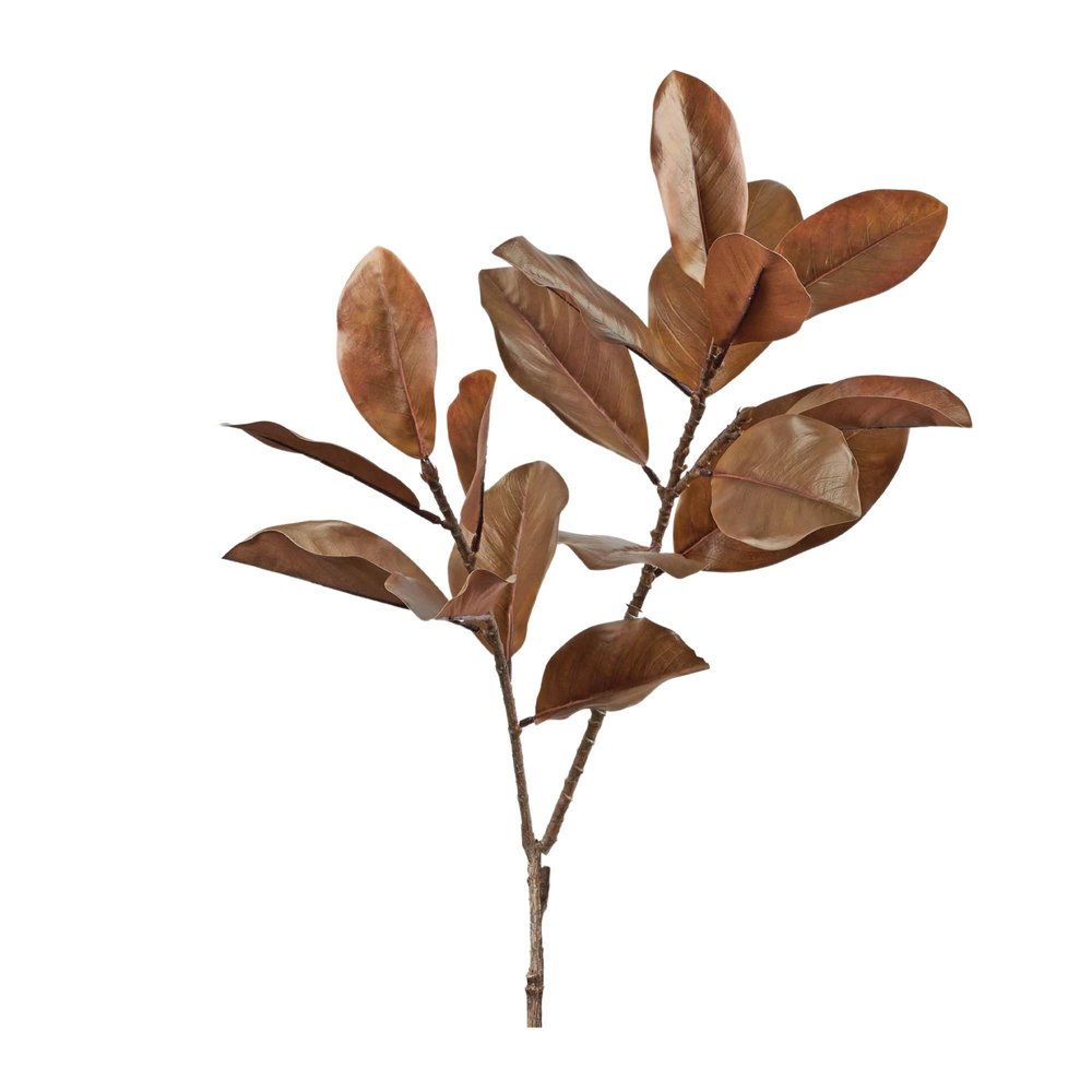 Set of Six Orange Red And Brown Fall Magnolia Leaf Wreath Sprays