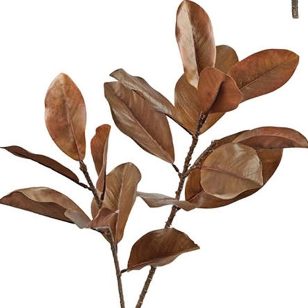 Set of Six Orange Red And Brown Fall Magnolia Leaf Wreath Sprays