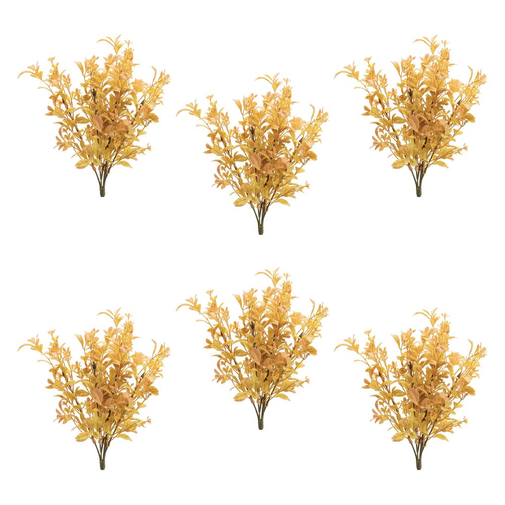 Set of Six 9" Yellow And Orange Artificial Foliage