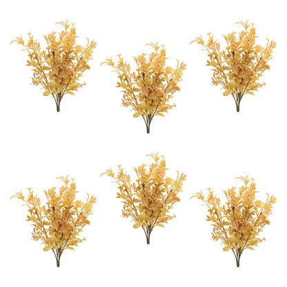 Set of Six 9" Yellow And Orange Artificial Foliage