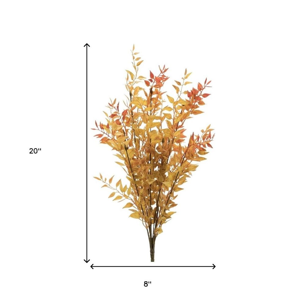 Set of Six Orange And Yellow Fall Foliage Wreath Sprays