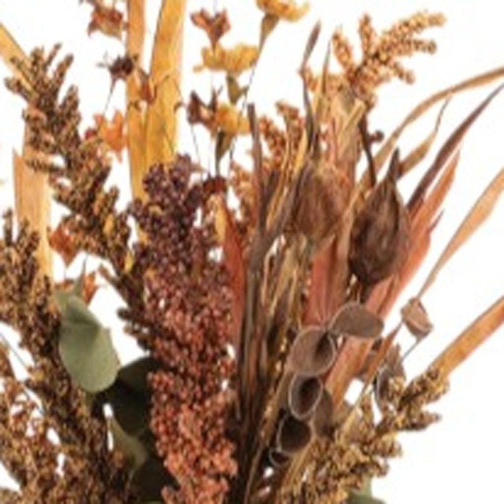 Set of Six 14" Orange Brown And Green Artificial Foliage