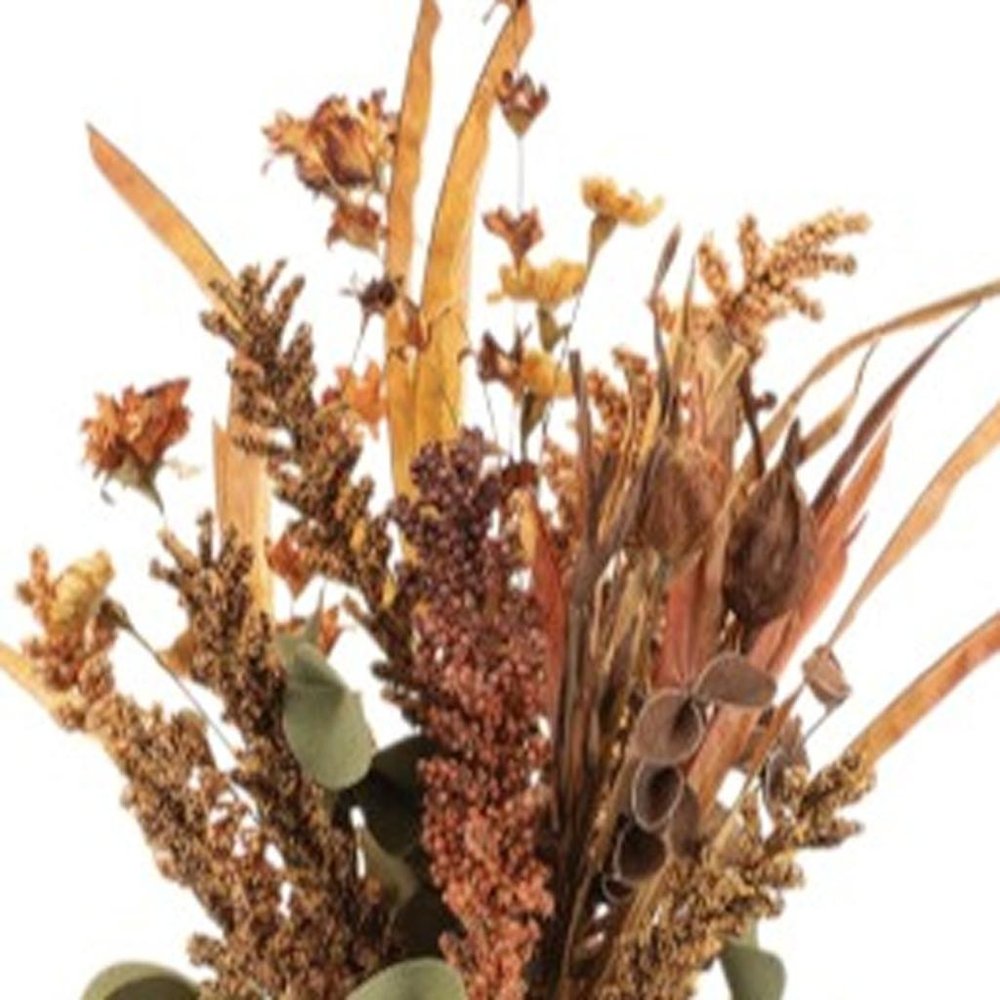 Set of Six 14" Orange Brown And Green Artificial Foliage