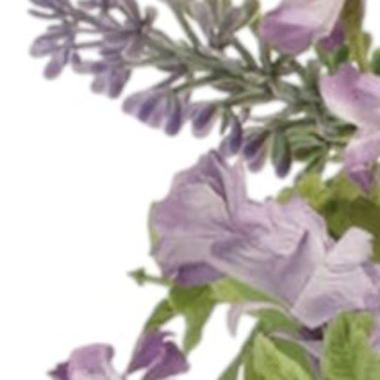 Set of Two 10" Purple And Green Artificial Foliage