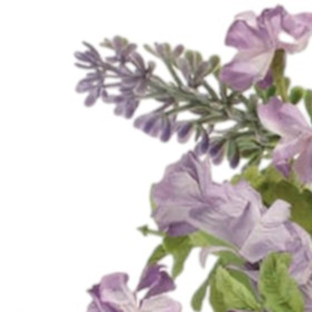 Set of Two 10" Purple And Green Artificial Foliage