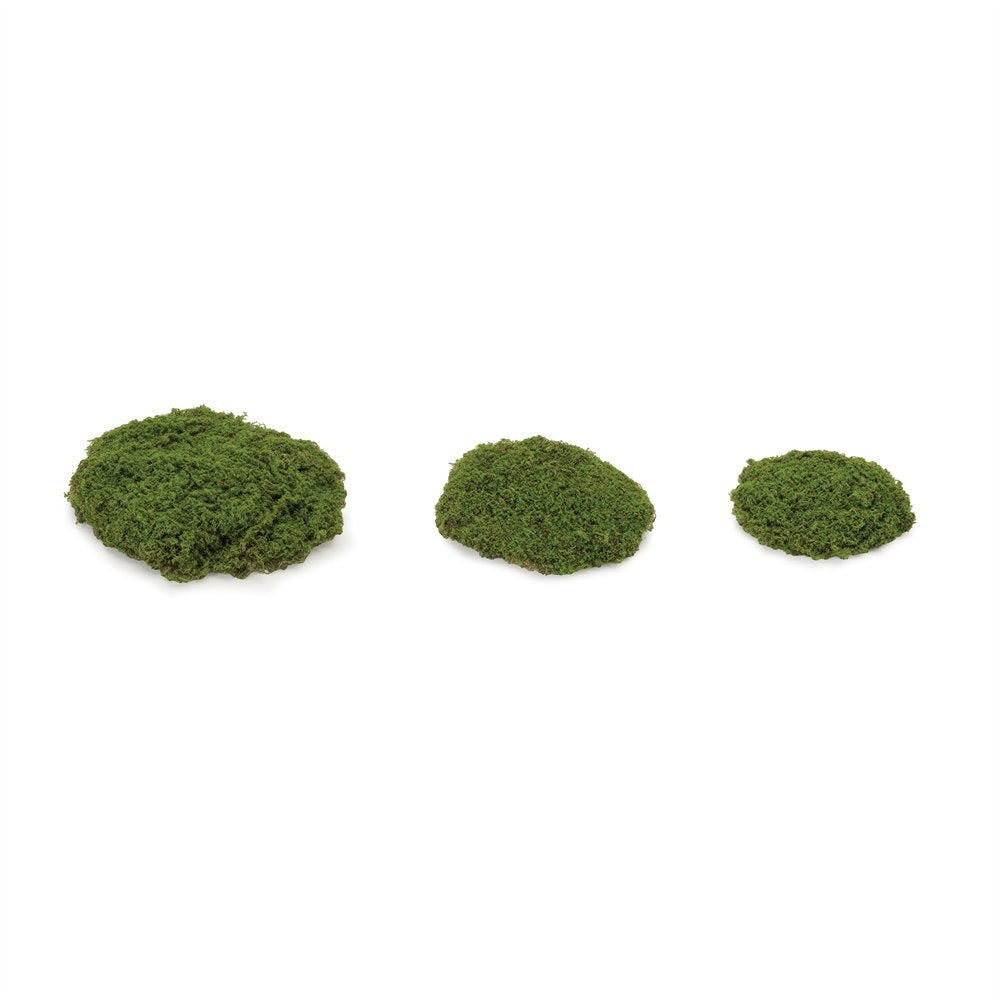 Set of Three 6" Green And Brown Artificial Moss