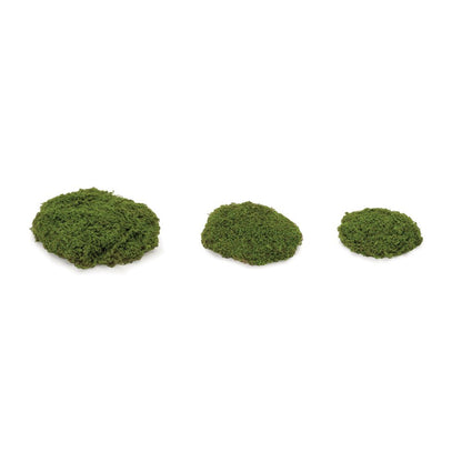 Set of Three 6" Green And Brown Artificial Moss