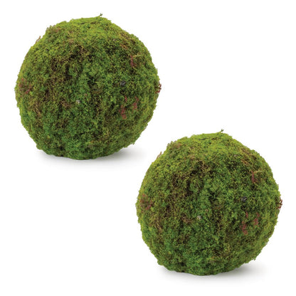 Set of Two 9" Green And Brown Artificial Moss