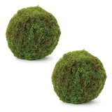 Set of Two 9" Green And Brown Artificial Moss