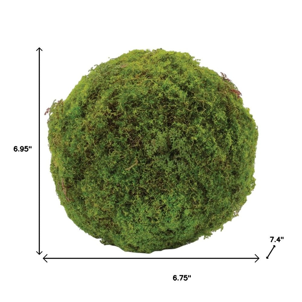Set of Two 7" Green And Brown Artificial Moss
