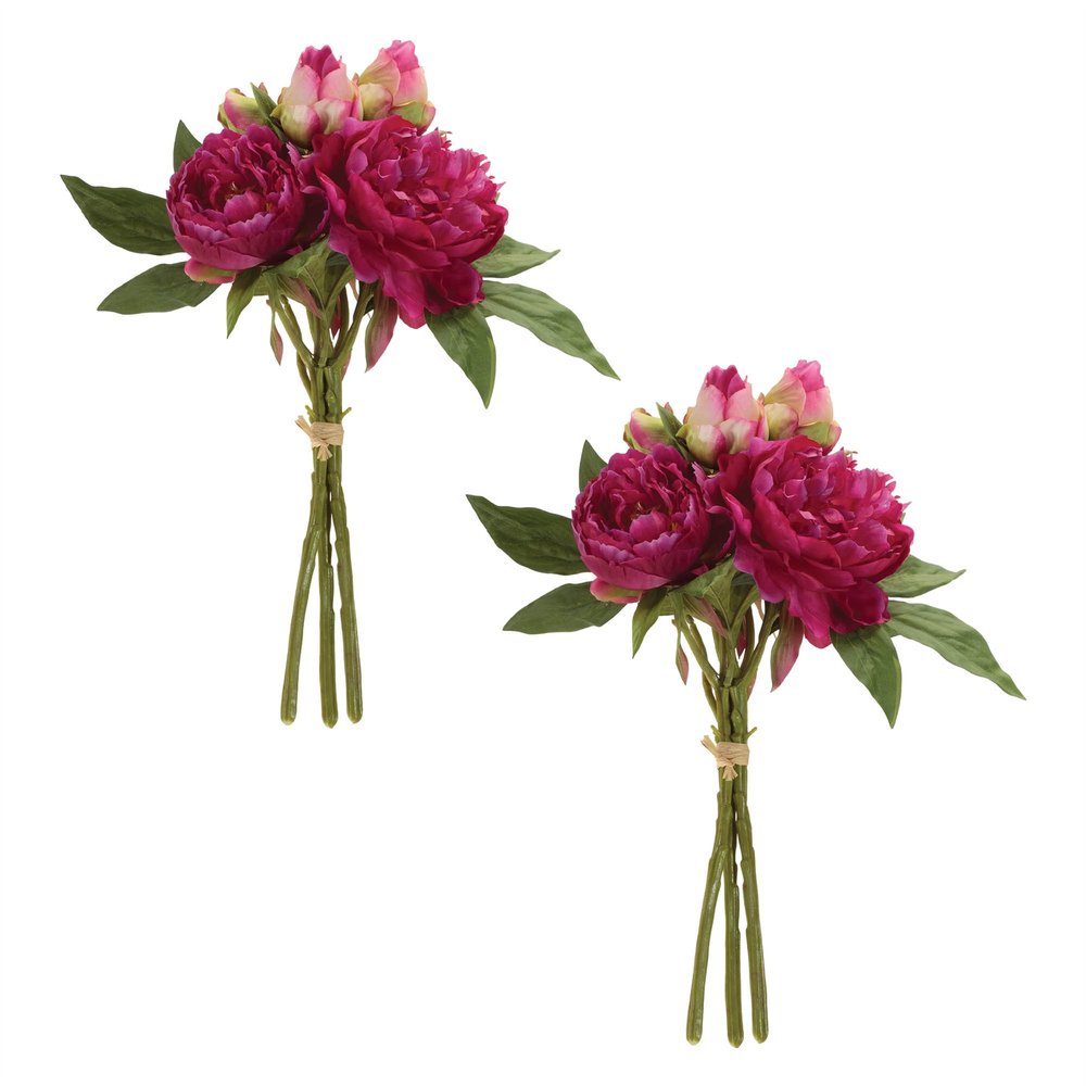 Set of Two 15" Pink Blush And Green Artificial Flowering