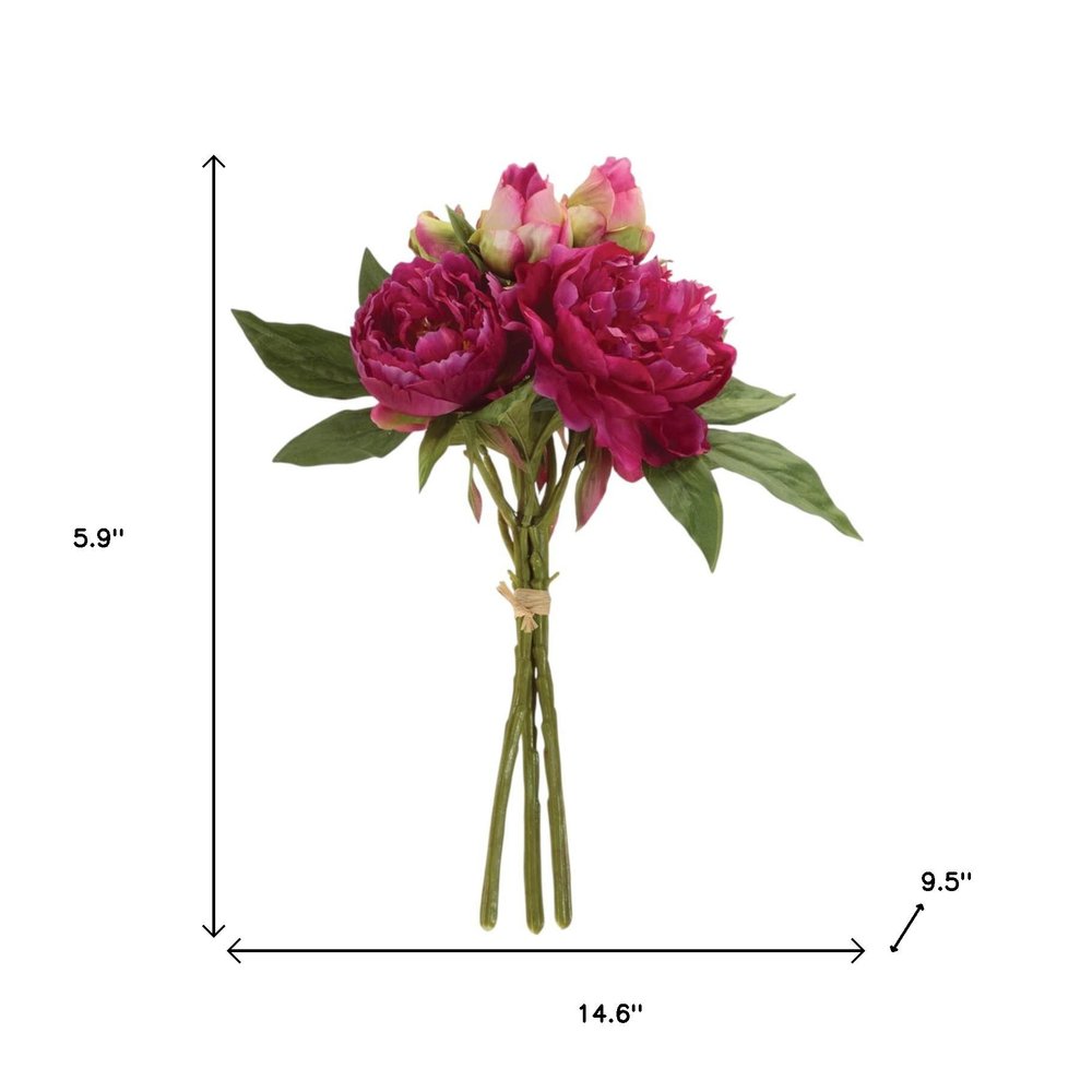 Set of Two 15" Pink Blush And Green Artificial Flowering