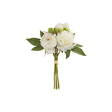 Set of Two 14" White Ivory And Green Artificial Flowering