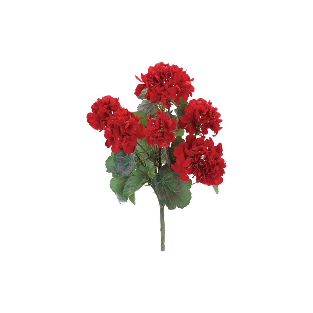 Set of Two 17" Red And Green Artificial Flowering