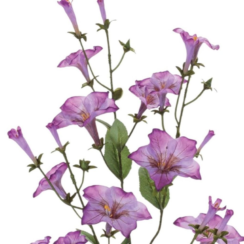 Set of Two 35" Purple Pink And Green Artificial Flowering