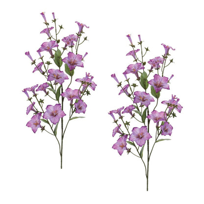 Set of Two 35" Purple Pink And Green Artificial Flowering