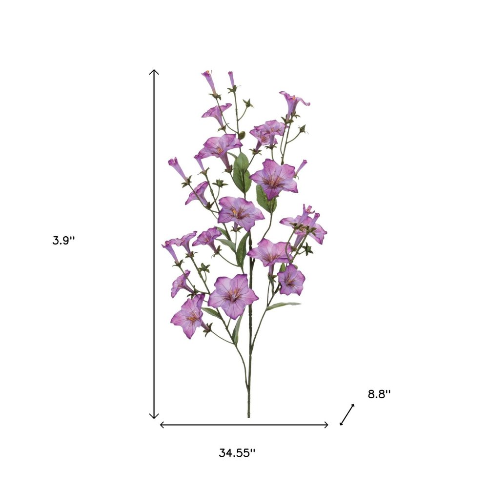 Set of Two 35" Purple Pink And Green Artificial Flowering