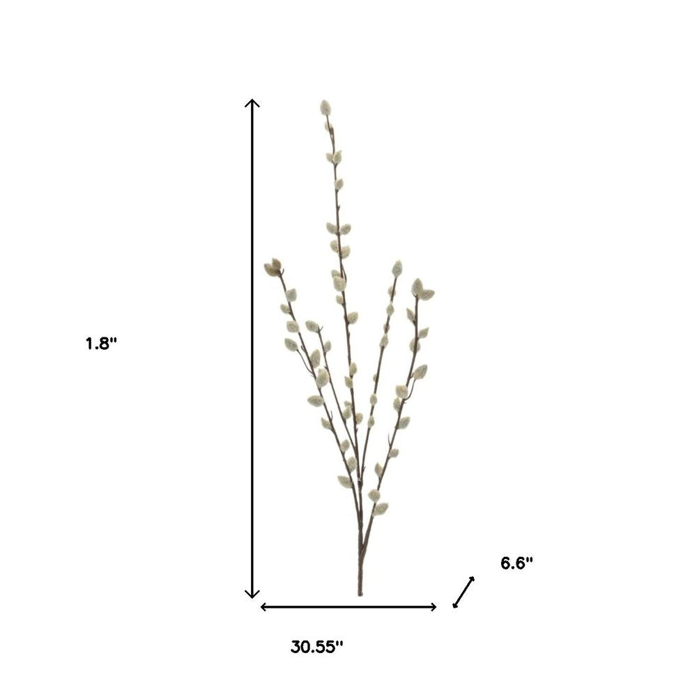 Set of Six 31" White And Brown Artificial