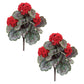 Set of Two 18" Red And Green Artificial Flowering