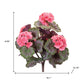 Set of Two 19" Pink And Green Artificial Flowering
