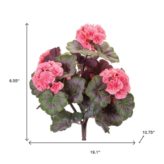Set of Two 19" Pink And Green Artificial Flowering