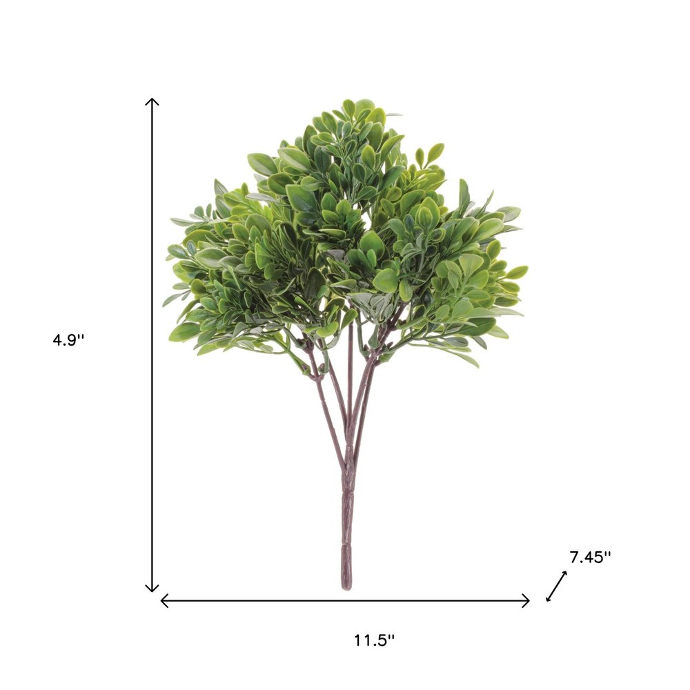 Set of Six 12" Green And Brown Artificial Foliage