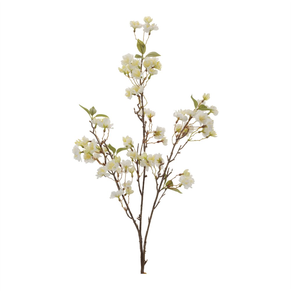 Set of Four 8" White Ivory And Green Artificial Flowering