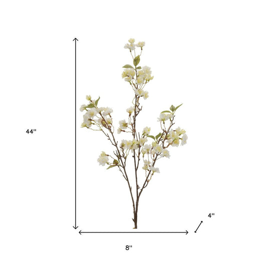 Set of Four 8" White Ivory And Green Artificial Flowering