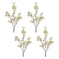 Set of Four 8" White Ivory And Green Artificial Flowering