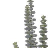 Set of Six 11" Green And Brown Artificial Succulent