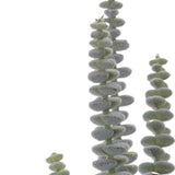 Set of Six 11" Green And Brown Artificial Succulent