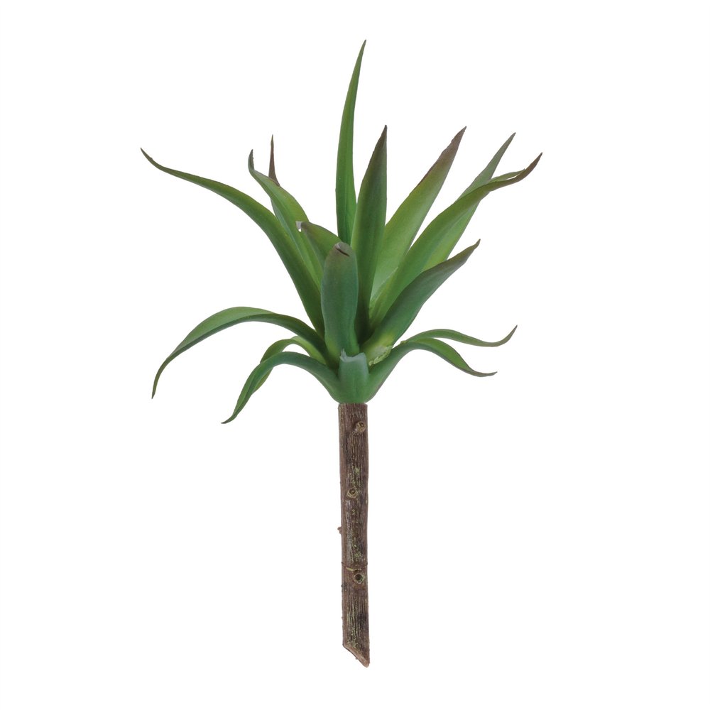 Set of Six 9" Green And Brown Artificial Succulent