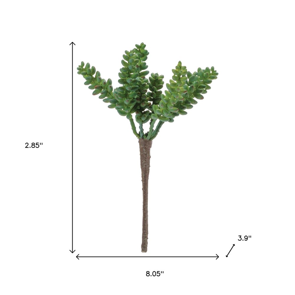 Set of Six 8" Green And Brown Artificial Succulent