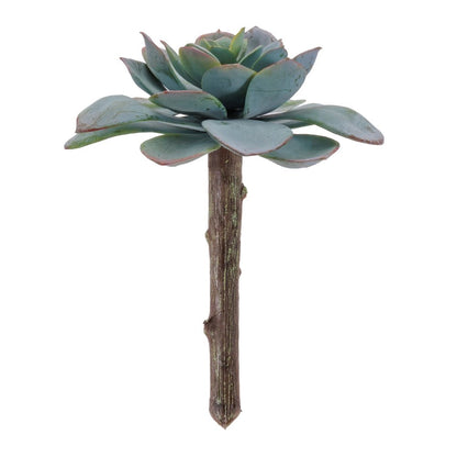 12 5" Green And Brown Artificial Succulent