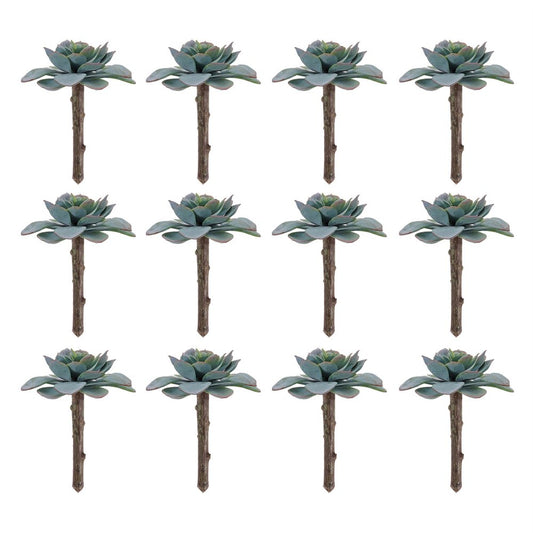 12 5" Green And Brown Artificial Succulent