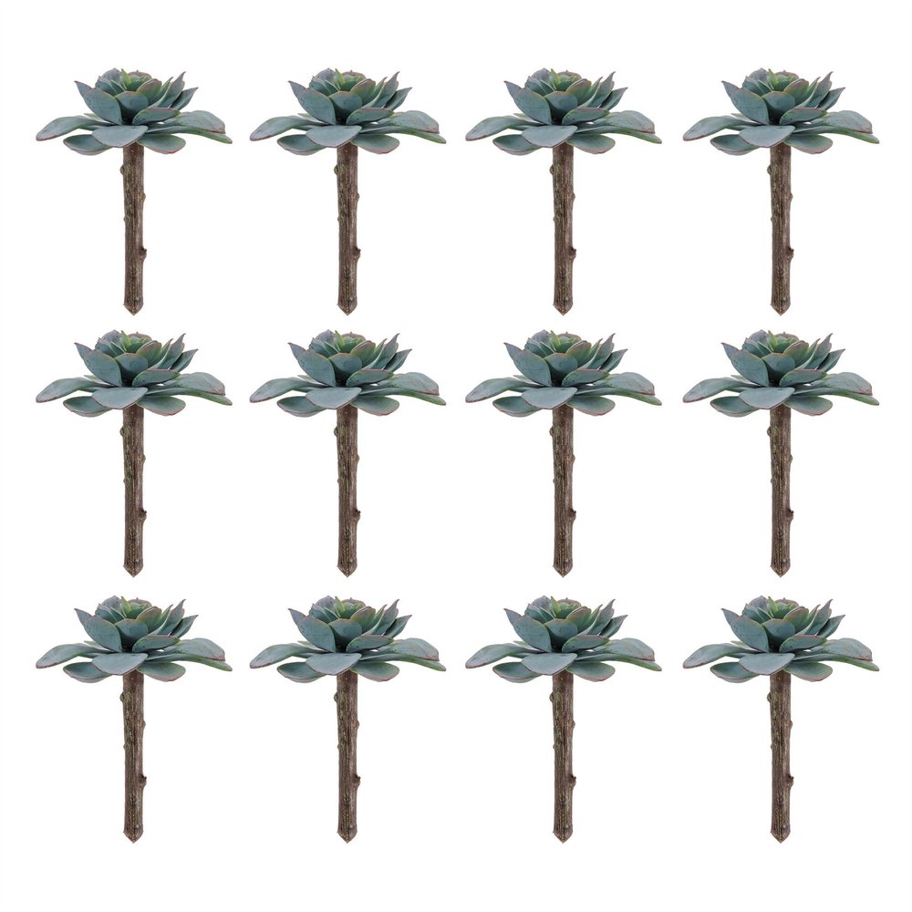 12 5" Green And Brown Artificial Succulent