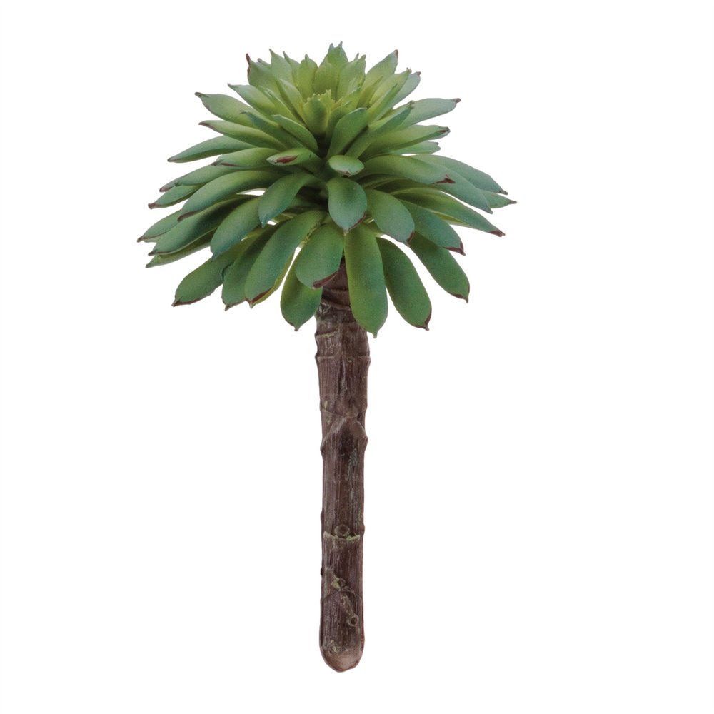 12 4" Green And Brown Artificial Succulent