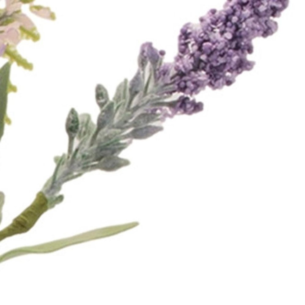 Set of Two 23" Purple And Green Artificial Flowering