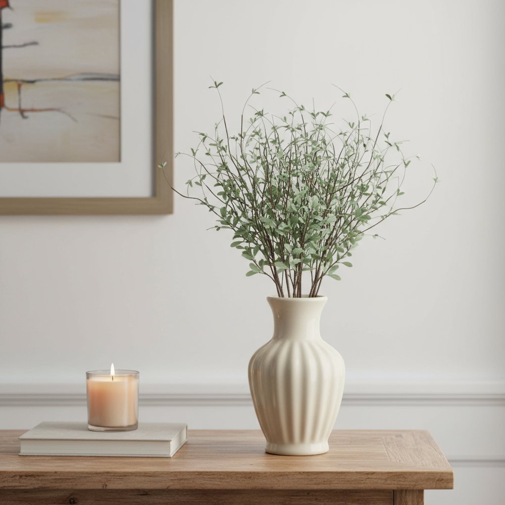 Set of Four 46" Green And Brown Artificial Foliage